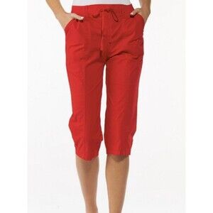 Cato Red Cotton Blend Pull On Capri Pants With Pockets Plus Size 26-28W